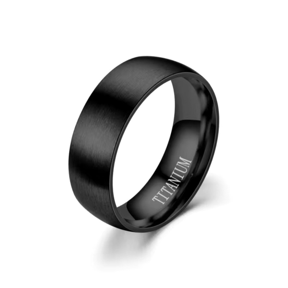 Men’s matte frosted titanium steel wide black band ring NWT 12